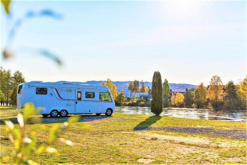 Hokksund Camping kamperen aan het water